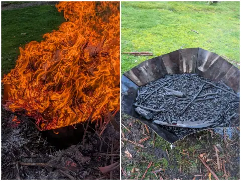 Biochar material and garden context